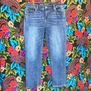 WOMEN'S OLD NAVY JEANS SIZE 12 MID RISE PERFECT STRAIGHT DENIM BLUE JEAN PANTS
